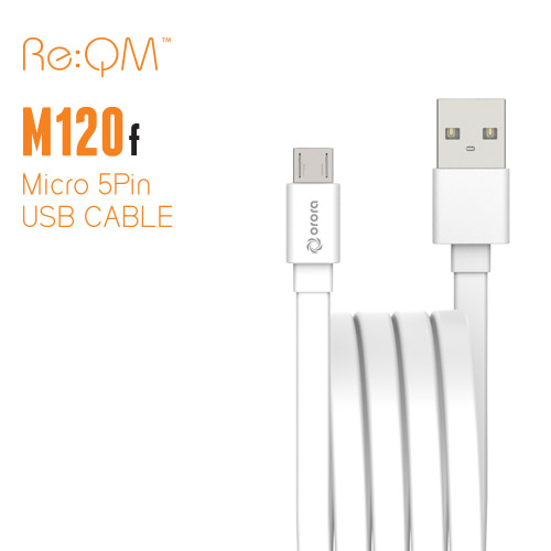 리큐엠 마이크로 5핀 USB 플랫 케이블 120cm (M120F)